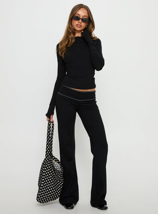 Kobee Jersey Flare Pants Black  Grey