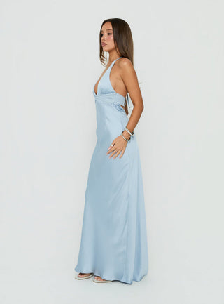 Odyssa Halter Maxi Dress Blue Slate