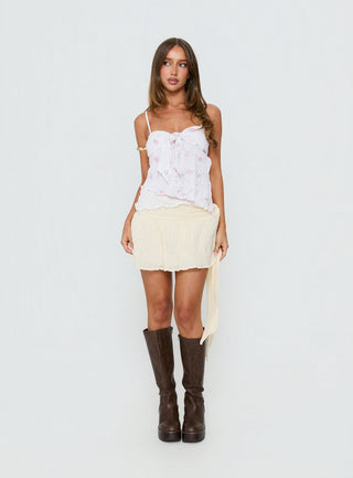 Paislie Mesh Top White