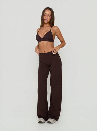 Aerial Active Crossback Bralette Chocolate