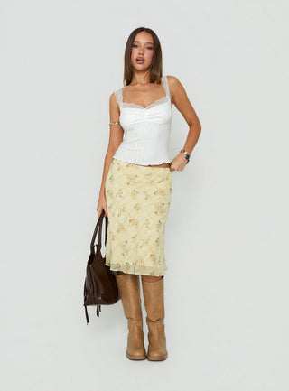 Tovvah Lace Detail Cami Top White