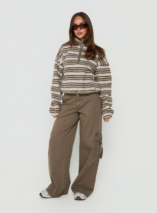 Quinee Polar Fleece Sweatshirt Pink Multi