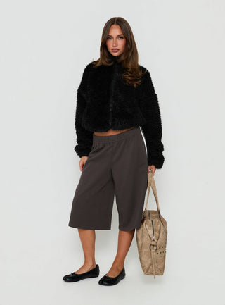 Jordynn Fleece Zip Through Jacket Black