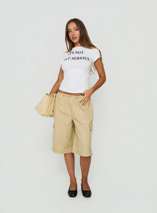 Allyza Baggy Cargo Shorts Stone