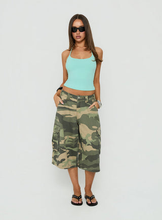 Daily Define Thin Strap Halter Tank Top Turquoise