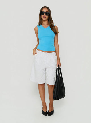 Charlea Fleece Tailored Longline Short Snow Marle