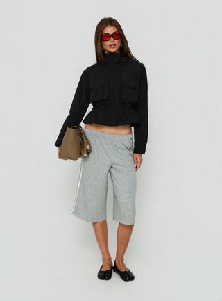 Annisa Funnel Neck Jacket Black