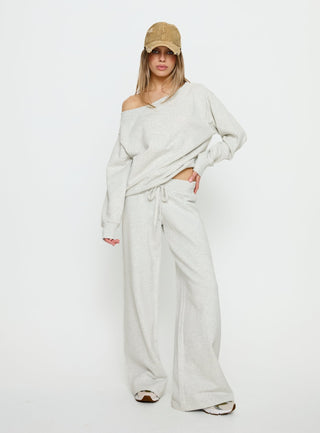 Wellness Off the Shoulder Jumper Grey Marle