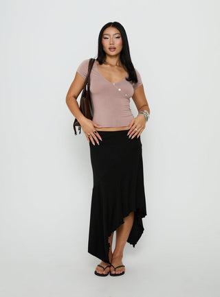 Cordie V Neck Button Top Concrete