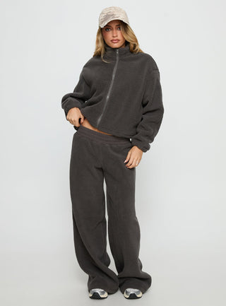 Siberia Fleece Track Pant Charcoal