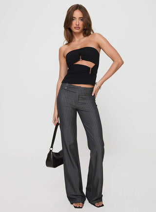 Kinkirk Flared Pants Grey Pinstripe