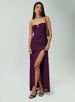 Barbarella Strapless Maxi Dress Purple