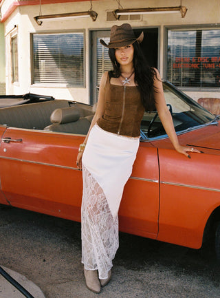 Castelli Lace Maxi Skirt White