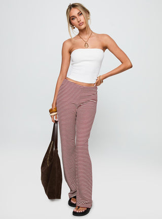 Next To Me Lounge Pant Red  White Stripe