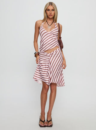 Esmeray Midi Skirt Pink Stripe