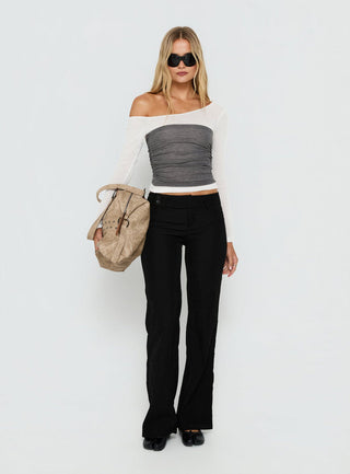 Jordanna Belted Straight Pants Black