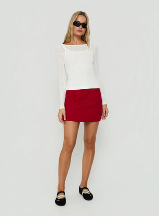 Theaya Sheer Layered Long Sleeve Top White