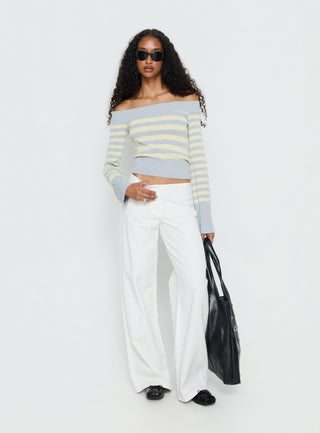 Hereos Mid Rise Baggy Leg Jeans White