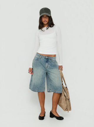 Isibella Layered Long Sleeve Top White
