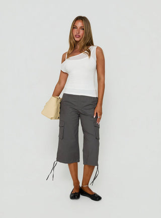 Klaretta Off Shoulder Draped Layered Top White