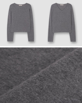 (U/V neck) wool knit - 6 colors