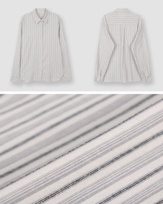 Brushed-back striped shirt - 2 colors