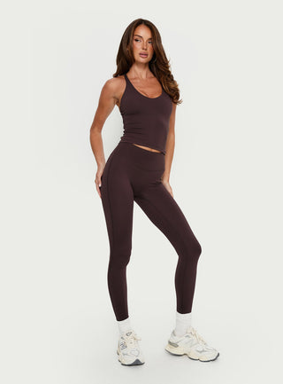 Energize Active Invisible Scrunch Flare Leggings Brown