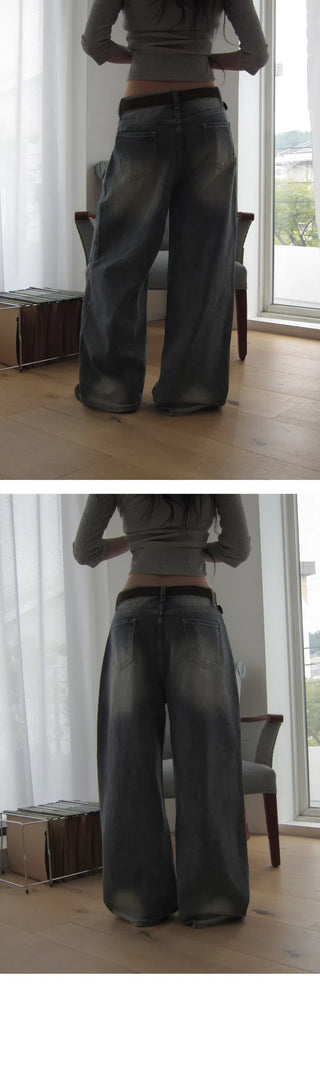 Nerdy Catbrush Faded Wide Pants - 4 Colors