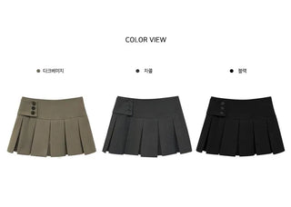 Pleated Mini Skirt Pants - 3 colors