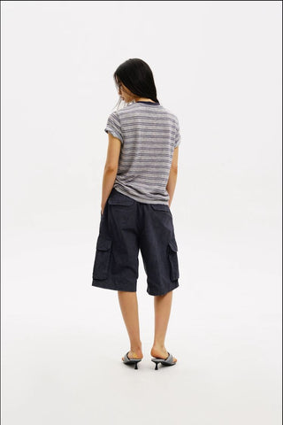 [MASONPRINCE] Reverse Seam Striped Tee