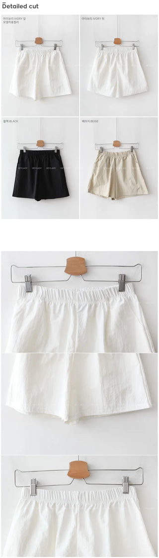 Cream Banding Half Pants