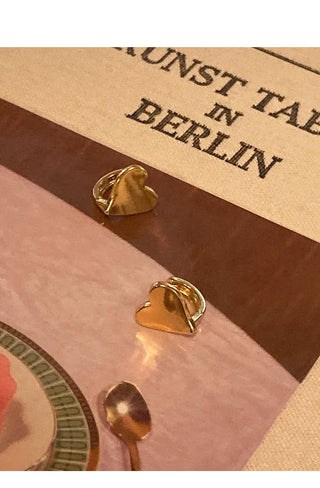 Heart-shaped gold earrings
