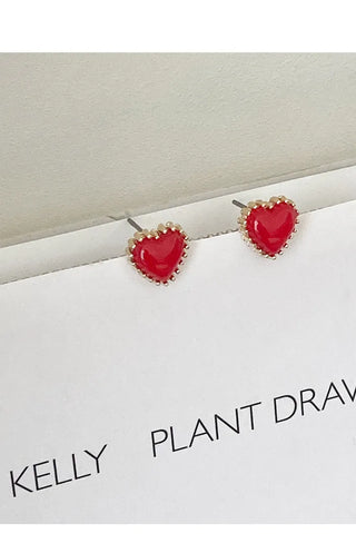 Red heart earrings