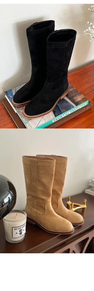 Suede half boots