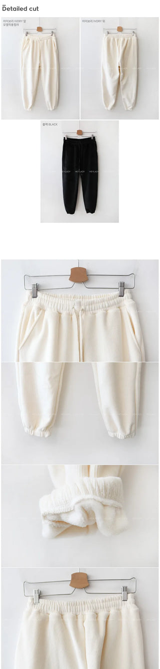 Brushed elastic waist jogger pants