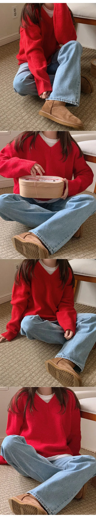 (5 colors) Wool V-knit
