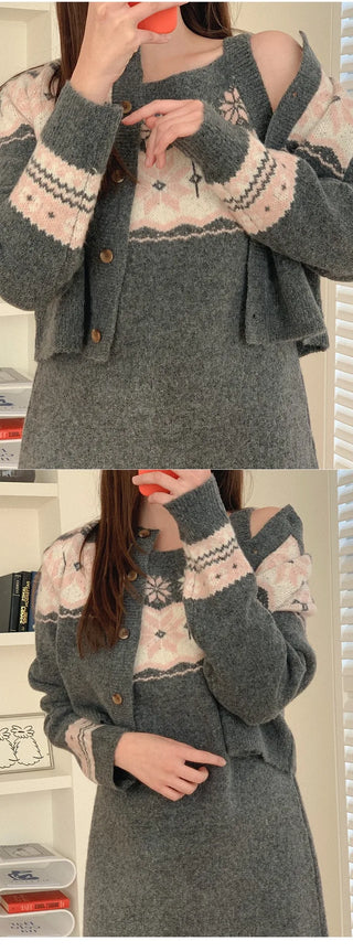 Winter version: Stylish dress with snowflake pattern