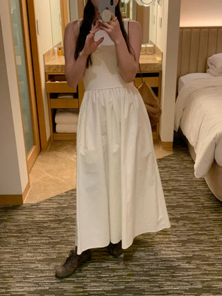 Bustier Layered Long Dress (2 colors)