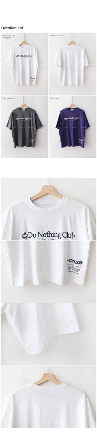 Lettering Oversized Short-Sleeve T-Shirt
