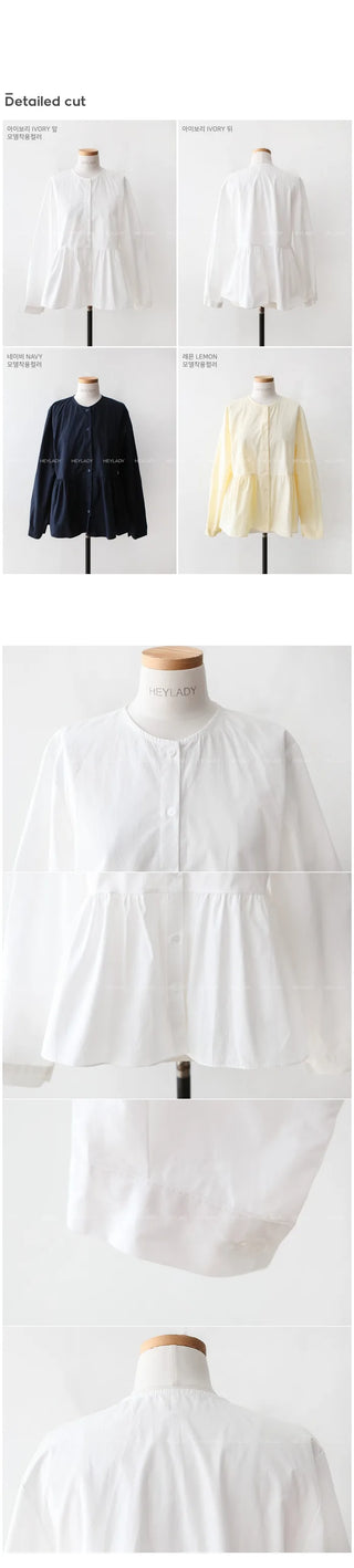 Flared cotton blouse