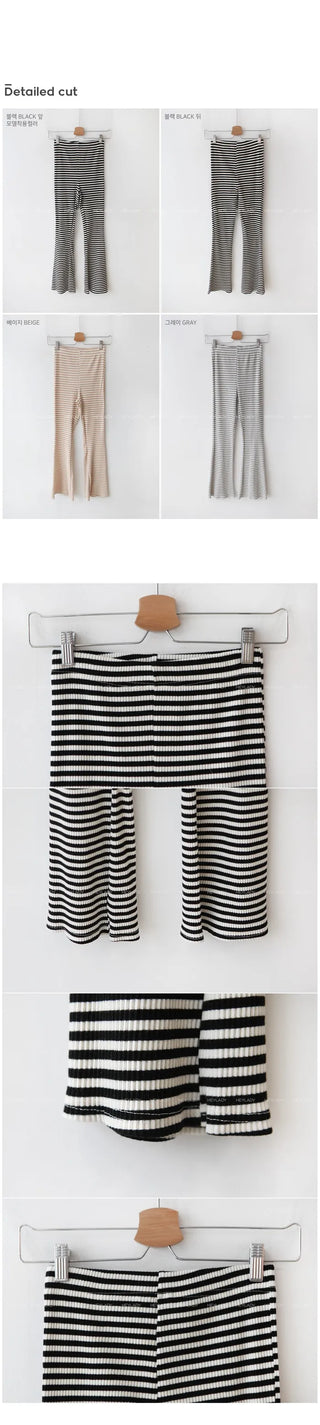 Slim-fit striped banding pants