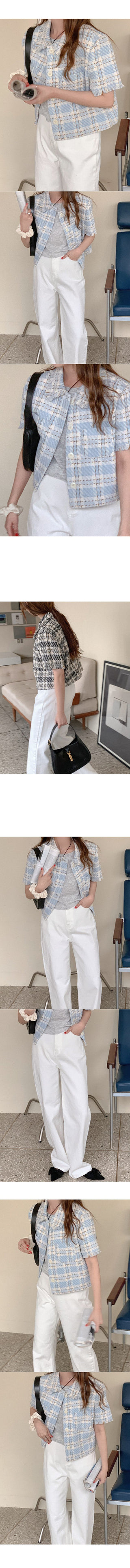 Cropped short-sleeved knit