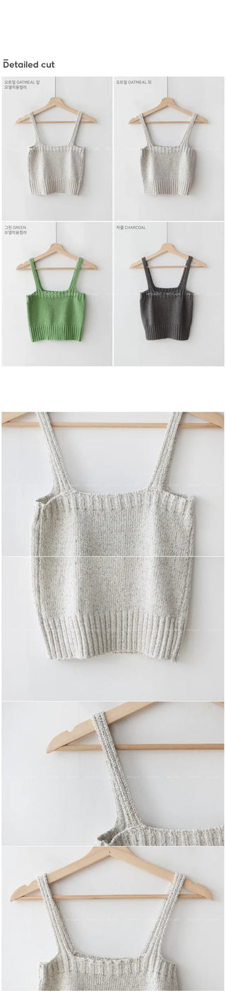 Cotton knit sleeveless top