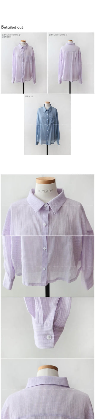 Cotton check long-sleeved shirt