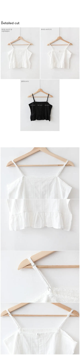 Cotton ruffle sleeveless top