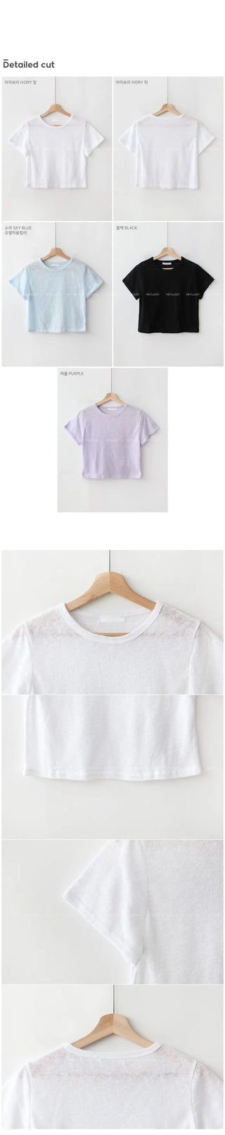 Summer cropped short-sleeved T-shirt