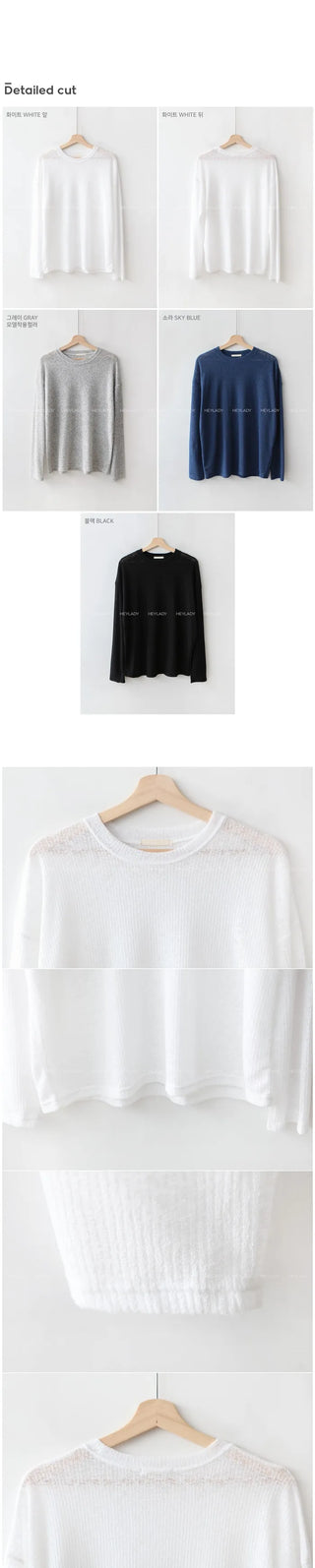 See-through linen summer knit T-shirt