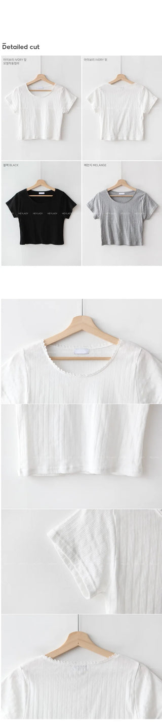 Lace short-sleeved T-shirt