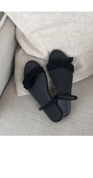 Silver ribbon sandals