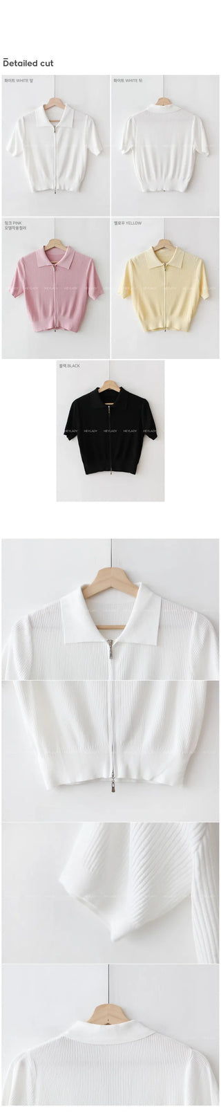2-Way Ribbed Zip-Up Knit